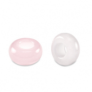 Natural stone beads glas rondelle 14mm Pink
