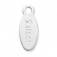 Stainless steel findings end tag "S.steel" Silver