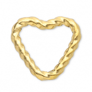 Stainless steel findings connector heart Gold