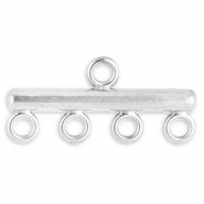 Stainless steel findings charms with 4 loops Silver