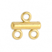 Stainless steel findings charms with 2 loops Gold