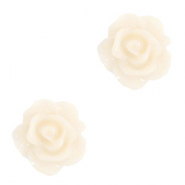 Rose beads 10mm Vanilla Ice White