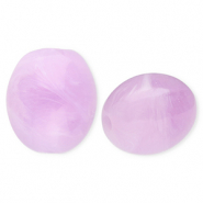 Acrylic beads oval Lavender Purple-Marble