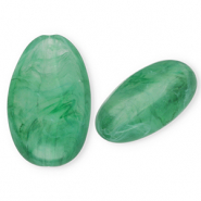 Acrylic beads oblong oval Dark Green-Marble