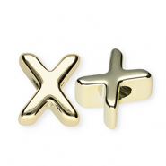 Acrylic letter beads letter X Gold