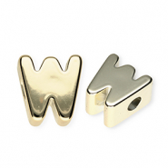 Acrylic letter beads letter W Gold