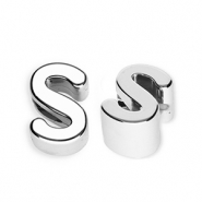 Acrylic letter beads letter S Silver