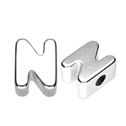 Acrylic letter beads letter N Silver