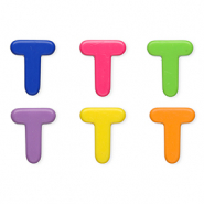Acrylic letter beads letter T Multicolour
