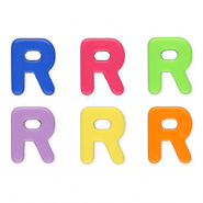 Acrylic letter beads letter R Multicolour