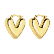 Stainless steel earrings / creoles heart Gold