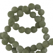 Natural stone beads Serpentine 6mm matt Olive Green