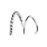 BY31&reg; Stainless steel earrings / spiral hoops twisted Silver