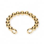 BY31&reg; Stainless steel earrings / ear cuff spheres with 2 loops Gold