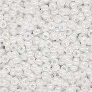 Miyuki seed beads 8/0 Opaque Ab White 8-471