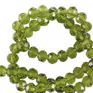 Top faceted beads 3x2mm disc Malachy Green-Pearl Shine Coating