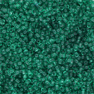Glass seed beads 8/0 (3mm) Transparent Green