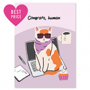 BY31® Jewellery cards "Congrats, human" Purple-Orange-Black