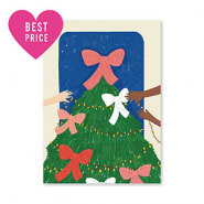 Jewellery cards Christmas tree Green-Blue-Pink