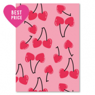 Jewellery cards "cherries" Pink
