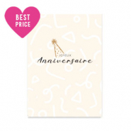 Jewellery cards "Joyeux Anniversaire" Rose Tan