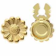 Stainless steel button covers flower Gold