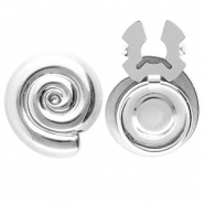 Stainless steel button covers spiral Silver