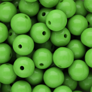 14 mm DQ acrylic beads shiny Vibrant Green 16-6339 Tcx