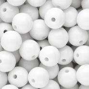 14 mm DQ acrylic beads shiny Snow White 11-0602 Tcx
