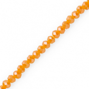 Top faceted beads 3x2mm disc Tangy Orange-Pearl Shine Coating
