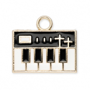 Metal charms keyboard Gold-White-Black