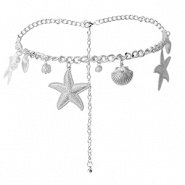 Hip chain sea life with imitation pearls Silver-White