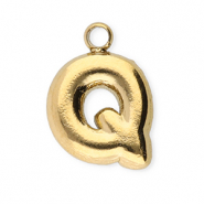 Stainless steel charms letter Q Gold