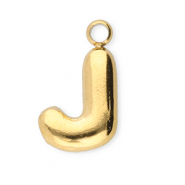 Stainless steel charms letter J Gold
