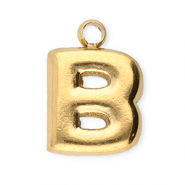 Stainless steel charms letter B Gold