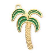Stainless steel charms palmtree Gold-Transparent