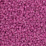 Glass seed beads 12/0 (2mm) Metallic Shine Fuchsia Pink