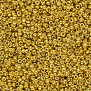 Glass seed beads 12/0 (2mm) Metallic Shine Yellow Gold