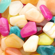 Acrylic beads pentagon Multicolour-Marble