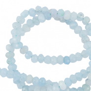 Natural stone beads 4mm faceted polished Ice Blue