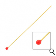 BY31® Stainless steel findings headpins with ball 70mm Gold-Red