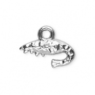 Stainless steel charms shrimp Silver