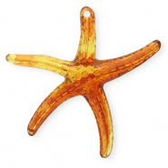 Acrylic charms starfish Amber Brown