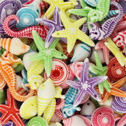 Acrylic beads sea life Multicolour-White