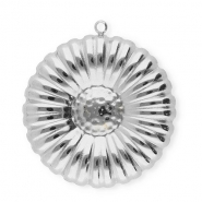Stainless steel charms flower Silver