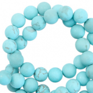 Natural stone beads 8mm matt Blue turquoise