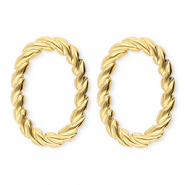 BY31&reg; Stainless steel earrings / earpin oval twisted Gold