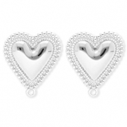 BY31&reg; Stainless Steel findings earrings&nbsp;/&nbsp;earpins heart with loop Silver