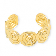 Stainless steel bracelets bangle spirals Gold