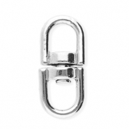 Stainless steel findings key chain oval Silver